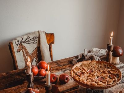 Soft natural light falling on a wooden table surface